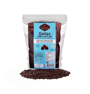 GOTAS DE CHOCOLATE ZERO AÇUCAR 56% CACAU USO CULINÁRIO 1,01KG