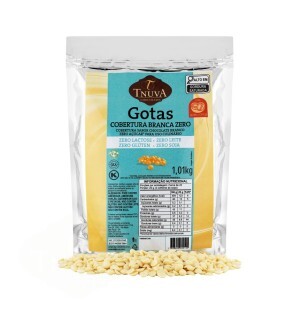 GOTAS COBERTURA SABOR CHOCOLATE BRANCO ZERO AÇUCAR USO CULINÁRIO 1,01KG
